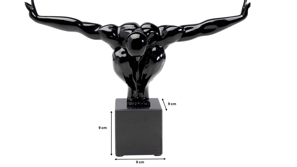Kare Design Deco Figure Athlete, Black, Sculpture of Man, Room Decor, Home Decor, Table Decoration for Living Room, Bedroom, Hallway, Gift Idea, 29x43x15 cm (H/W/D)