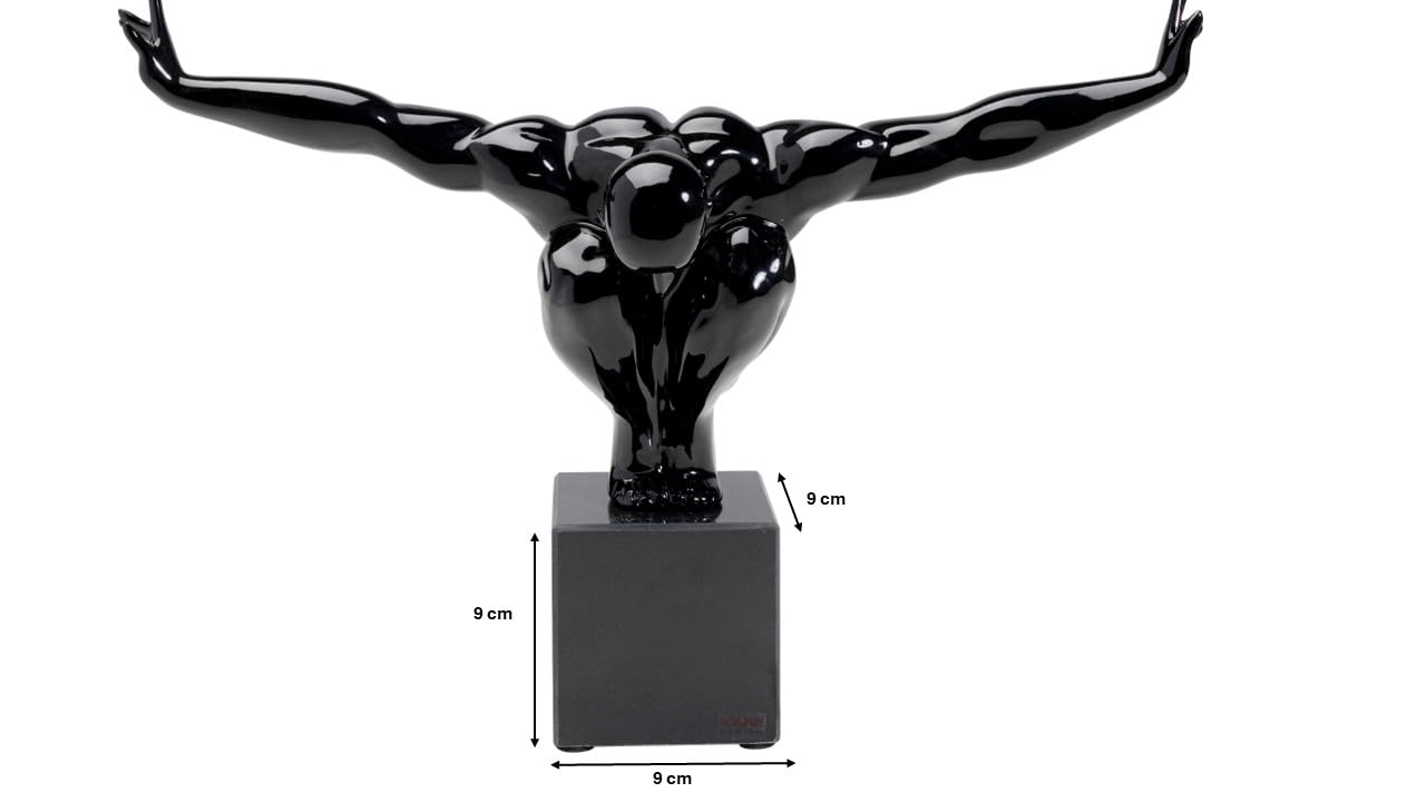 Kare Design Deco Figure Athlete, Black, Sculpture of Man, Room Decor, Home Decor, Table Decoration for Living Room, Bedroom, Hallway, Gift Idea, 29x43x15 cm (H/W/D)