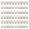 Housecret 60 Pack Warm White Unscented Clear Glass Filled Votive Candles. Hand Poured Wax Candle Ideal Gifts for Aromatherapy Spa Weddings Birthdays Holidays Party