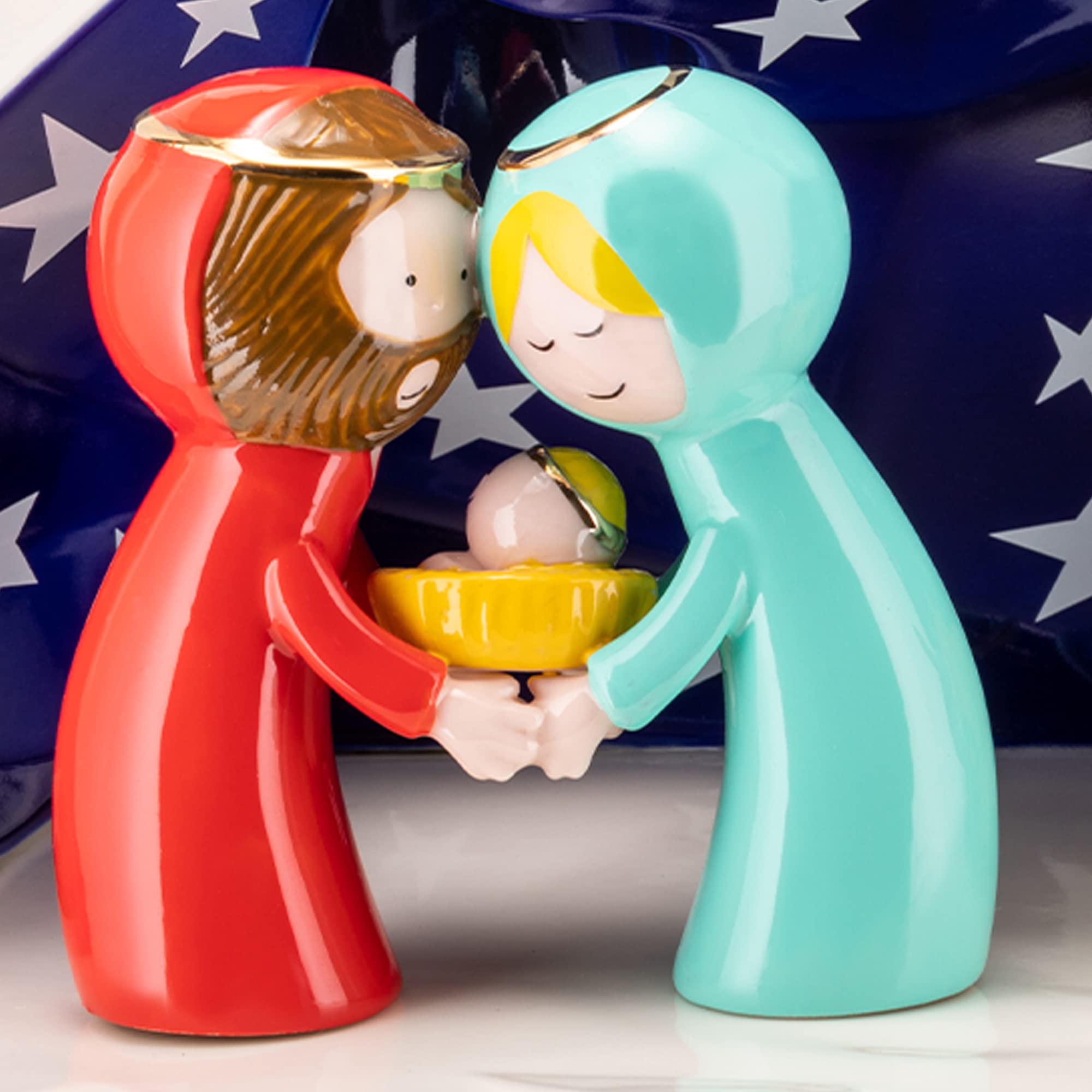 Alessi AGJ01 W Happy Eternity Baby, Group in porcelain. Hand-decorated.