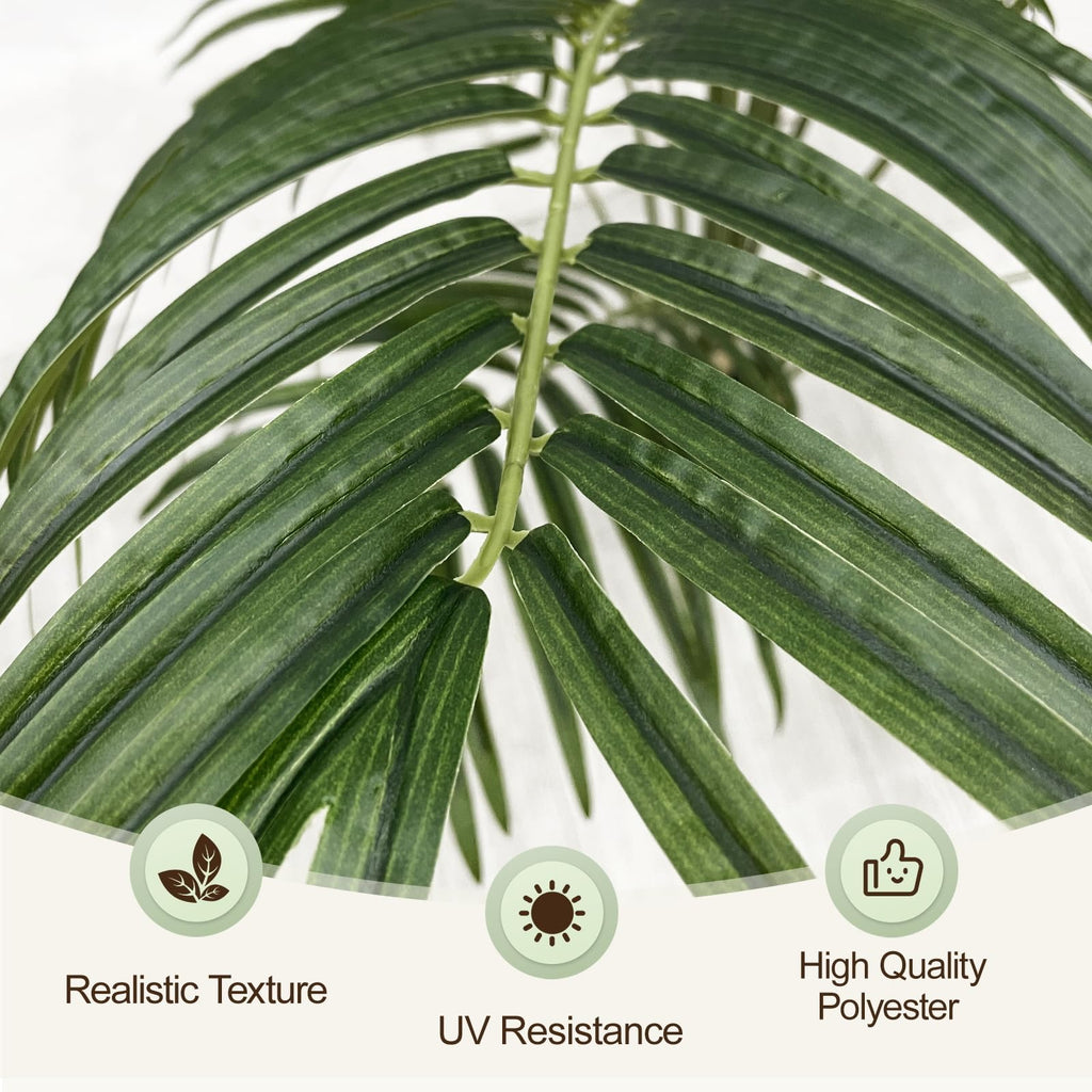 Keeplush Artificial Palm Tree 200cm Tall Fake Palm Tree Indoor Decor with 18 Trunks and Real Bark Design Faux Tropical Areca Silk Floor Plant in Pot for Home Office Living Room Bedroom Decor 2pcs
