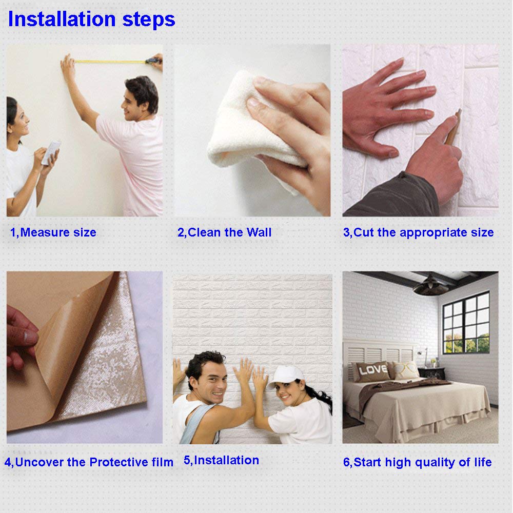 Ray-Velocity 3D Wall Panels Self Adhesive DIY Faux Brick Textured Wallpaper
