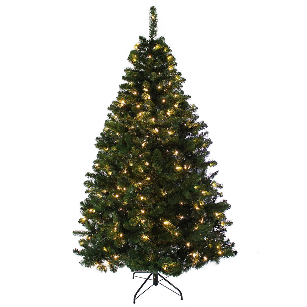WeRChristmas Pre-Lit Spruce Multi-Function Christmas Tree, 2.1 m - 7 feet with 300-LED Lights, Green