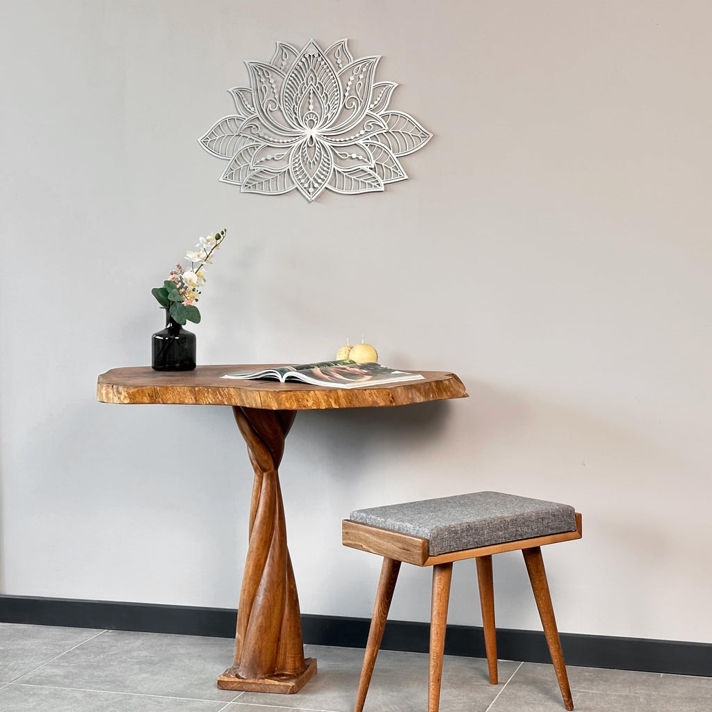 iwa concept 3D Mandala Metal Wall Decor | Lotus Flower Decoration for Homes | Bedroom Metal Wall Art | Office Decor | Living Room Decor | New Year Gift | (36" x 23" | 91 x 59 cm, Silver)