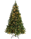 WeRChristmas Pre-Lit Spruce Multi-Function Christmas Tree, 2.1 m - 7 feet with 300-LED Lights, Green