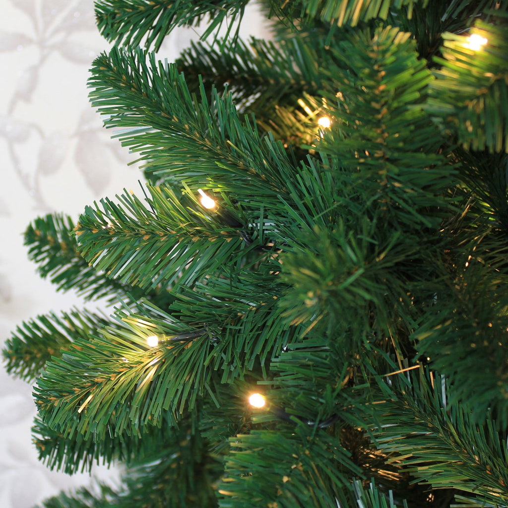 WeRChristmas Pre-Lit Spruce Multi-Function Christmas Tree, 2.1 m - 7 feet with 300-LED Lights, Green