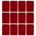 BLOSMON Red Hydrangea Flower Wall Panels Backdrop for Decor, 12 Pcs
