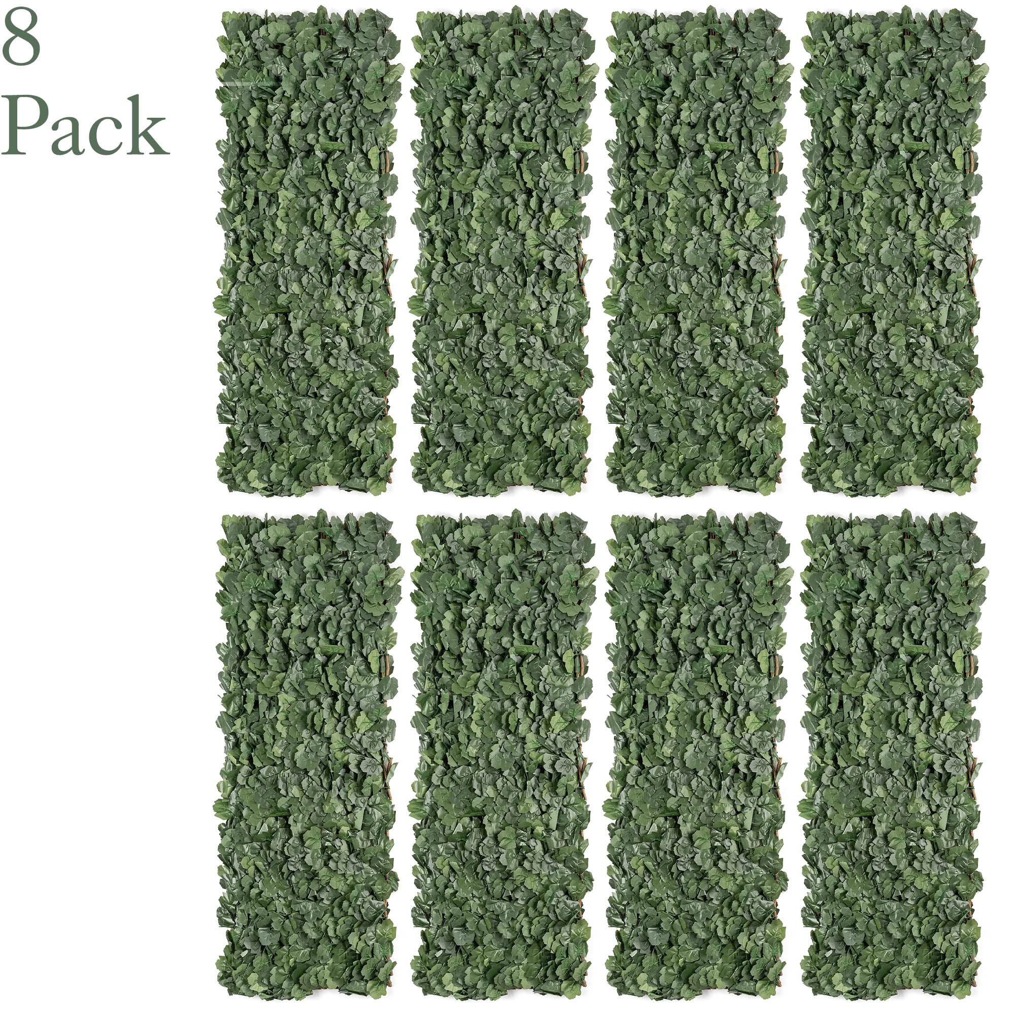 CHRISTOW Expanding Artificial Trellis, Ivy Leaf Hedge, 1m x 1–2m, 8 Pack