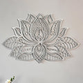 iwa concept 3D Mandala Metal Wall Decor | Lotus Flower Decoration for Homes | Bedroom Metal Wall Art | Office Decor | Living Room Decor | New Year Gift | (36" x 23" | 91 x 59 cm, Silver)