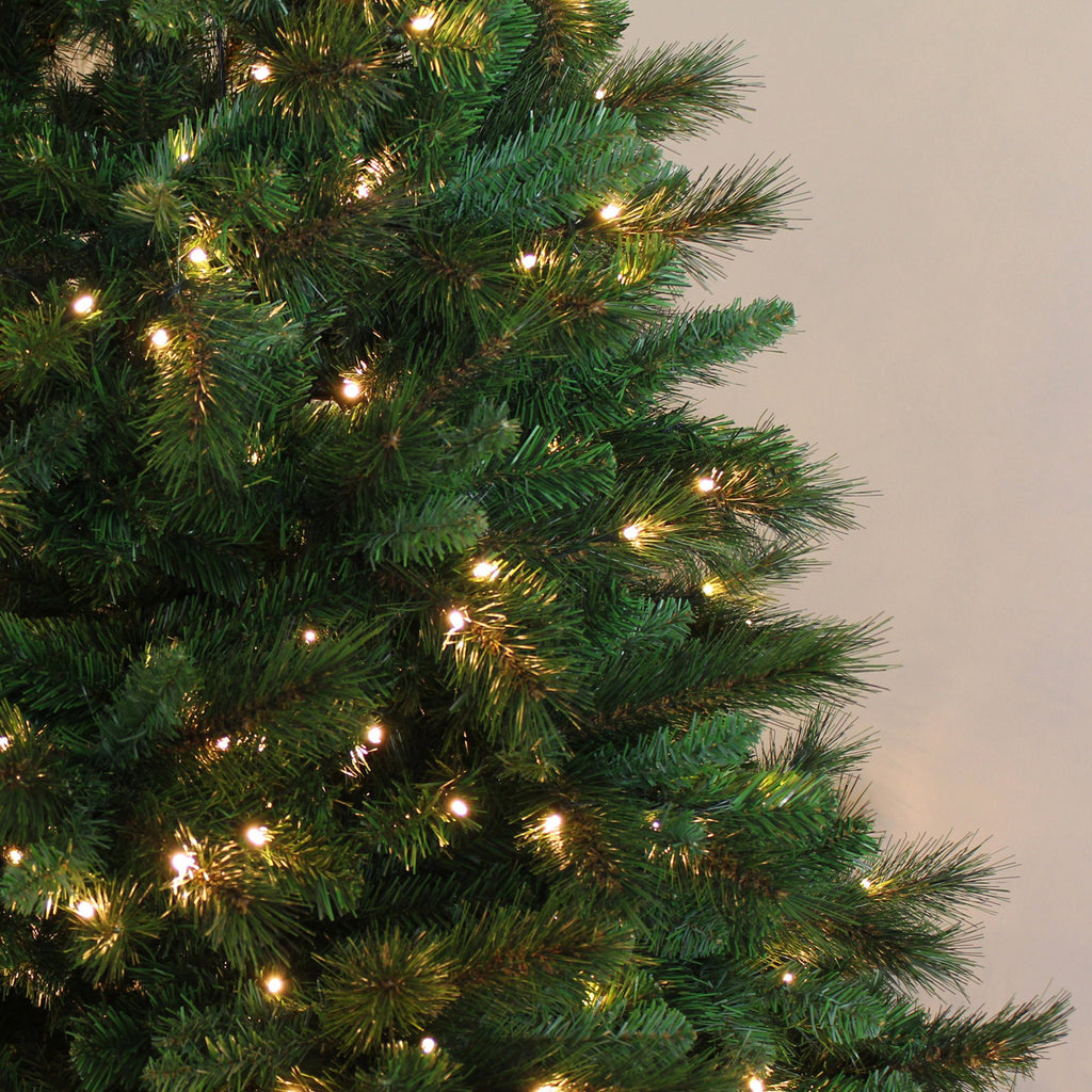 WeRChristmas Pre-Lit Victorian Pine Multi-Function Christmas Tree with 400 Warm White LED Lights, Green, 6 feet/1.8 m